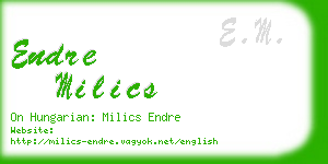 endre milics business card